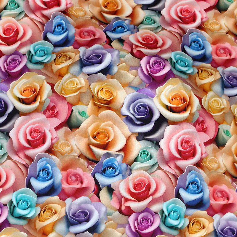 3D Rose Digital Print Cotton R - Embroidery Rose ulasan dan harga