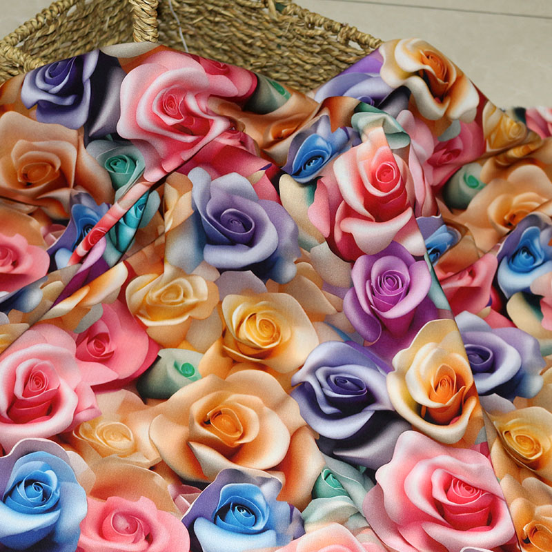 3D Rose Digital Print Cotton R - Embroidery Rose ulasan dan harga