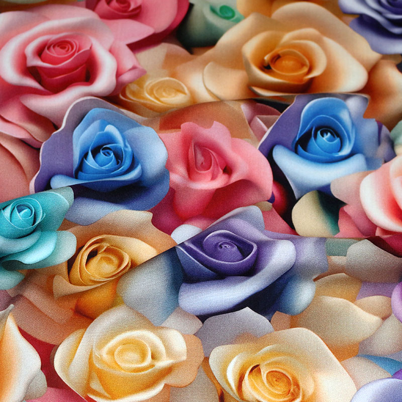 3D Rose Digital Print Cotton R - Embroidery Rose ulasan dan harga