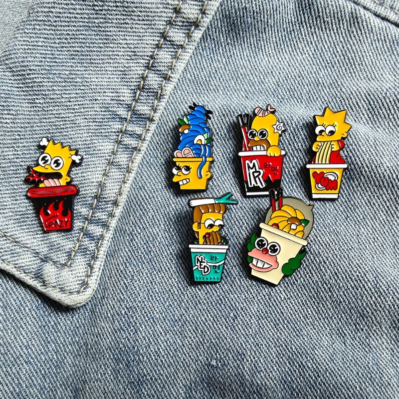 6pcs Set The Simpsons Cute fun - Embroidery Reddit ulasan dan harga