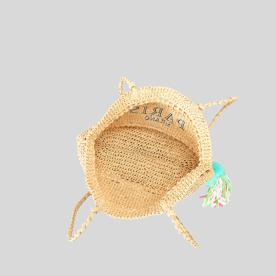 Casual Hollow Straw Tote Bag L - Embroidery Bali ulasan dan harga