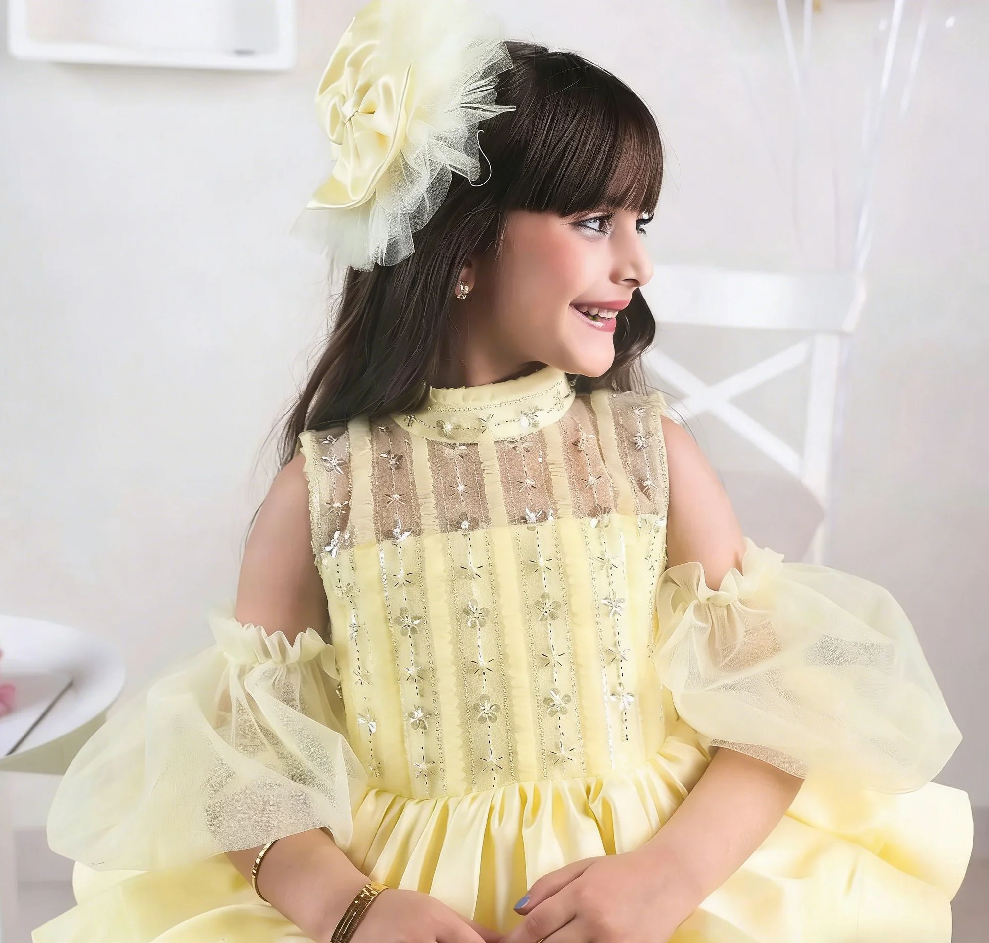 Yellow Flower Girl Dresses for - Embroidery Yellow Dress ulasan dan harga