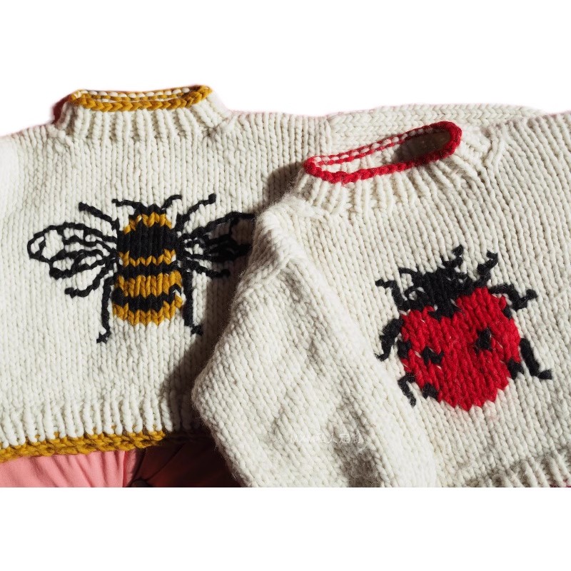 Star Ladybug Pattern Pure Wool - Embroidery Lady Bug ulasan dan harga