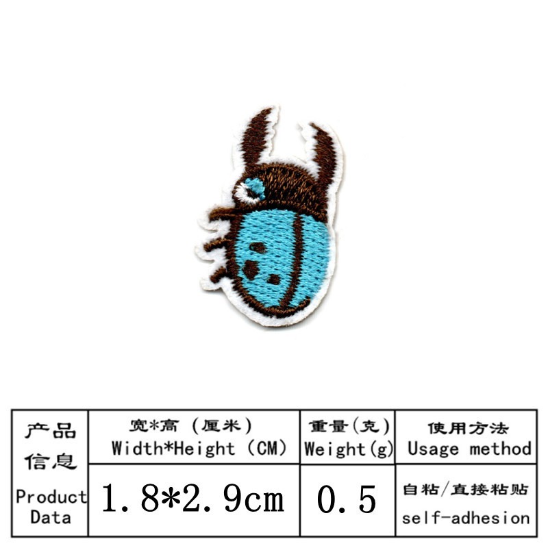 50pcs/Lot Stick-on Anime Embro - Embroidery Lady Bug ulasan dan harga