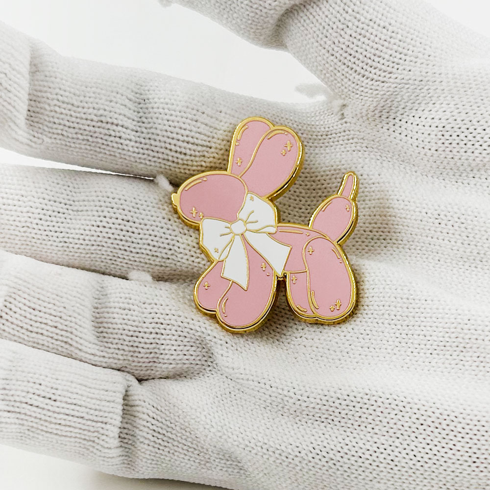 Pink Balloon Dog Enamel Pin Cu - Embroidery Bali ulasan dan harga